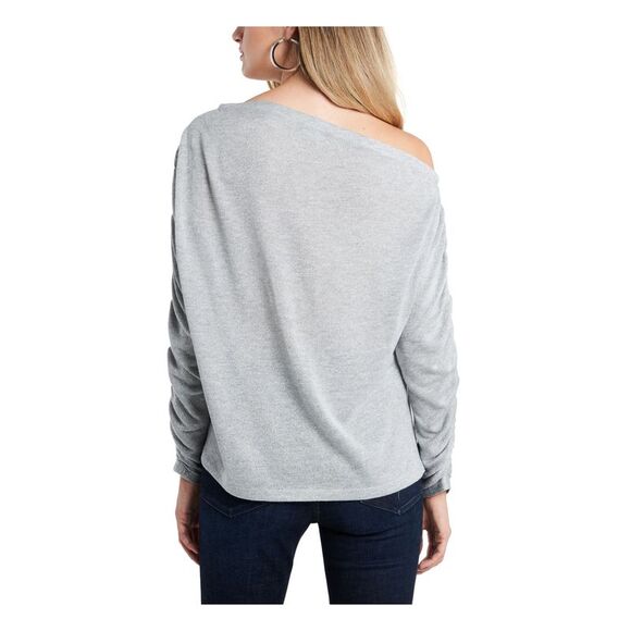 1. STATE Womens Silver One-shoulder Long Sleeve Party Blouse S - Picture 2 of 4